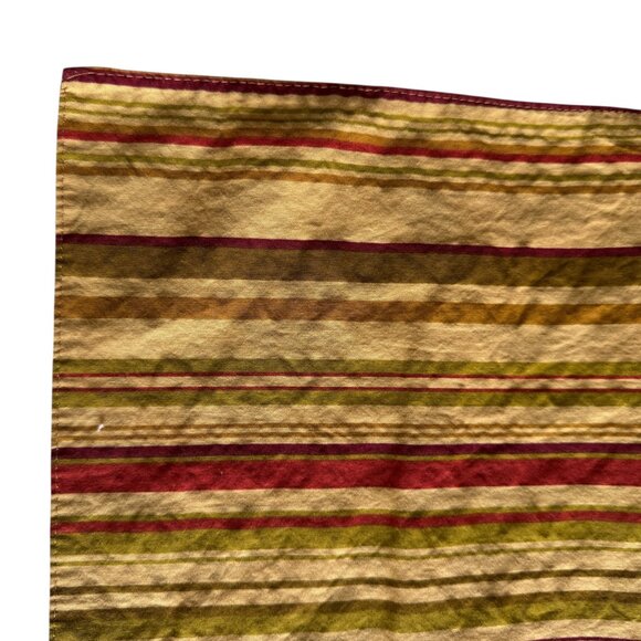 Handcrafted Cotton Napkins Set Of Four Reversible Warm Florals/Stripe 20'x20' - Picture 5 of 11